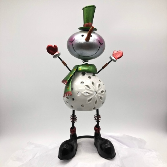 Pier 1 Holiday Christmas Snowman Luminary Tea Light Holder Poshmark